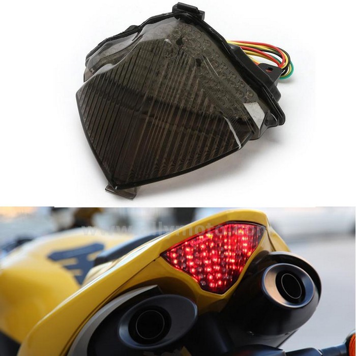 6 Led Tail Light Integrated Rear Brake Lamp Indicator Amber Yamaha Yzf R1 2004-2006@2